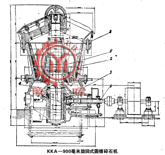 KKA-900毫米旋回式圓錐碎石機(jī)構(gòu)造圖