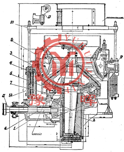 菌形圓錐碎石機構(gòu)造